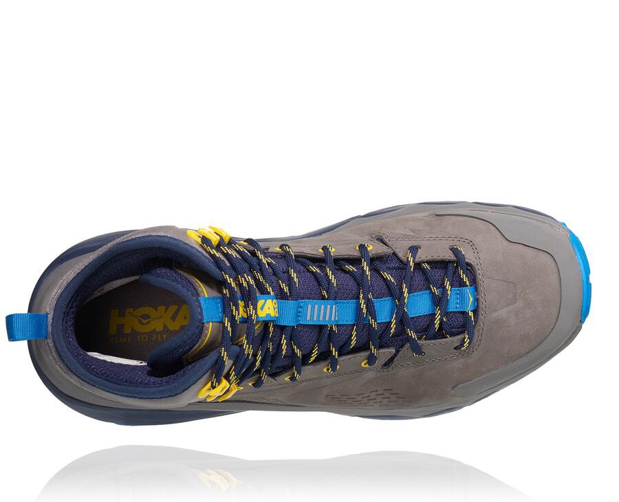 Hoka One One Mens Hiking Boots - Kaha GORE-TEX - Grey/Blue - YMIH81650